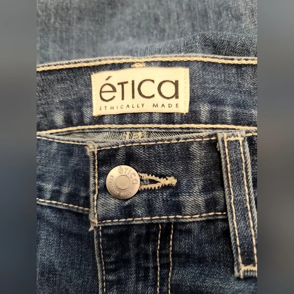 Etica Jeans Womens Sz 31 Blue Iris Relaxed Barrel High Waist Ethically Made NWT - Picture 13 of 15